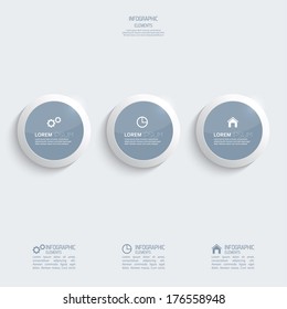 Glossy plastic buttons for infographic