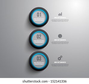Glossy plastic ring banners for business design, infographics, reports, progress, step presentation,number options, websites or workflow layout. Clean and modern style