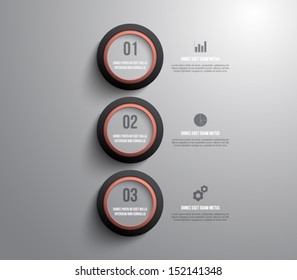 Glossy plastic ring banners for business design, infographics, reports, progress, step presentation,number options, websites or workflow layout. Clean and modern style