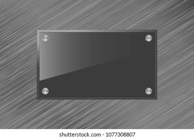 Glossy plate on a metallic background.