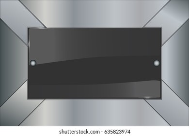 Glossy plate on a metallic background.
