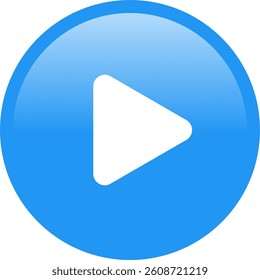 glossy play button icon vector. video, symbol, sign