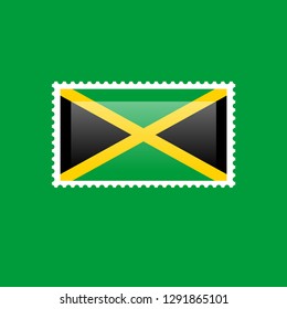 glossy postage stamp and Jamaica flag svg