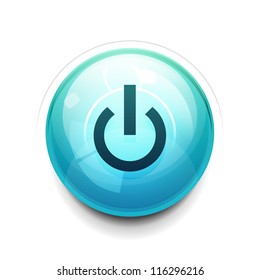 Glossy Power | start button. Vector icon