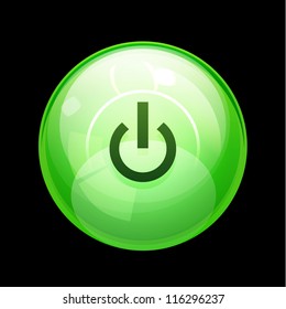 Glossy Power | start button. Vector icon