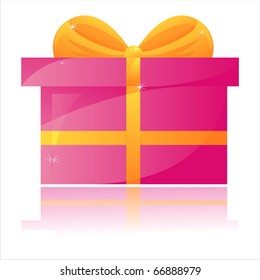 glossy present isolated on white