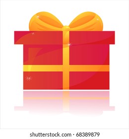 glossy present isolated on white