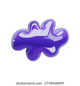 Glossy purple 3D abstract cloud vector illustration.