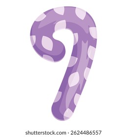 Glossy purple number nine with white polka dots, representing counting, numerals, and mathematics, ideal for educational or playful designs