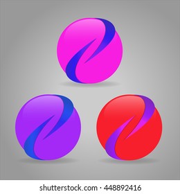 Glossy purple shades vectors. Shiny sphere.