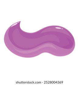 O lodo roxo brilhante está pingando para baixo, criando uma forma ondulada, isolado em um fundo branco