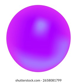 Glossy purple sphere with smooth gradient shading, isolated on transparent background, ideal for modern design or abstract concepts. Vector art