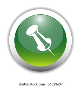 Glossy Push Pin Sign Button