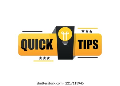 Glossy quick tips with light bulb vector