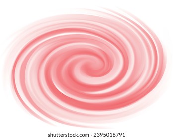 Curva radial brillante con espacio para texto en el centro del embudo. Superficie del jarabe de remolino de gel rojo. Apetitoso color rosa de jam juicy: rojizo, dragón o pitaya, cauberry, sandía, pomelo