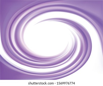 Glossy radial rippled curvy art fond frame. Text space white border. Gel fluid indigo creme caramel surface. Appetizing yogurt of juicy fruits light lavender color: grape, currant, mulberry, bilberry