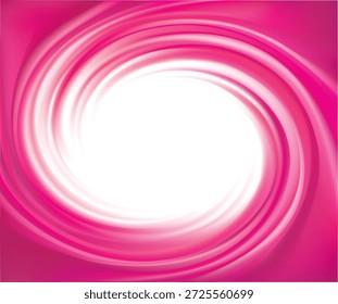 Fondo curvo ondulado radial brillante. Mezcla de remolinos de cóctel fluido de color rosa vivo. Superficie de jarabe con espacio para texto en centro blanco brillante. gelatina púrpura de frutas rojas jugosas grosella, fresa