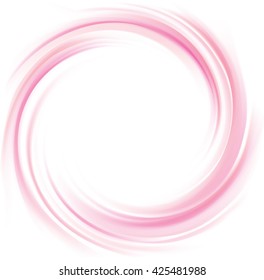 Glossy radial rippled curvy backdrop. Whirl gel fluid vivid pink eddy caramel syrup surface with space for text in white center. Appetizing jam juicy fruits rose color: currant, strawberry