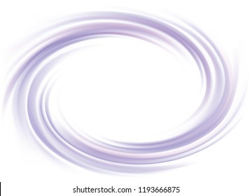 Glossy radial rippled curvy fond with space for text on white border. Gel fluid indigo creme caramel surface. Appetizing yogurt of juicy fruits light lavender color: grape, currant, mulberry, bilberry