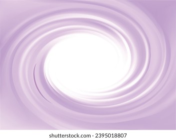 Glossy radial rippled curvy fond with space for text in glowing white center. Fluid mauve surface. Appetizing yogurt of juicy fruits light indigo color: grape, currant, mulberry, bilberry