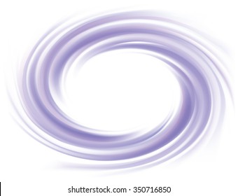 Glossy radial rippled curvy fond with space for text on white border. Gel fluid indigo creme caramel surface. Appetizing yogurt of juicy fruits light lavender color: grape, currant, mulberry, bilberry