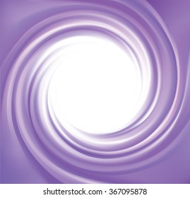 Glossy radial rippled curvy fond with space for text on white border. Gel fluid indigo creme caramel surface. Appetizing yogurt of juicy fruits light lavender color: grape, currant, mulberry, bilberry