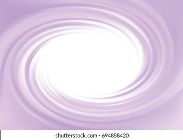 Glossy radial rippled curvy fond with space for text in glowing white center. Fluid surface. Appetizing yogurt of juicy fruits light indigo color: grape, currant, mulberry, bilberry