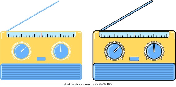 glossy radio vector, with and without outline