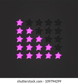 Glossy Rating Stars violet, Rating stars for web. vector illustration, eps10