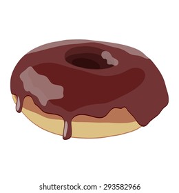 Glossy realistic colorful glazed vector donut 