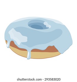 Glossy realistic colorful glazed vector donut 