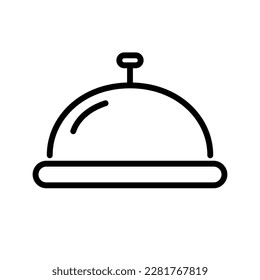 Glossy reception bell icon. Desk bell icon. Vector.