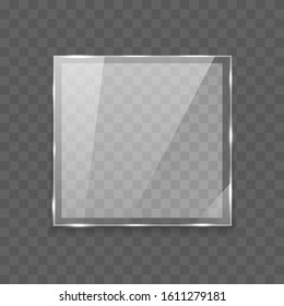 Glossy Rectangle Glass Banner with Lights
