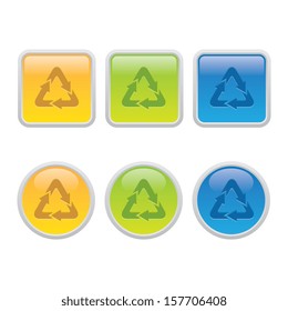 Glossy Recycle Buttons