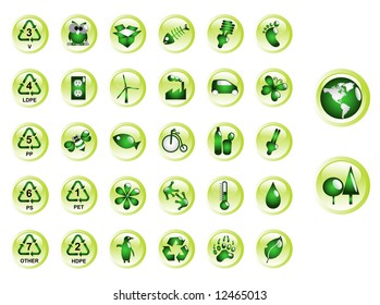 Glossy recycling & environment icons - Part 9 (vector)