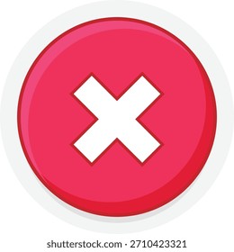 Glossy red cancel button icon with white cross.