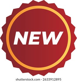 Glossy Red and Gold Promotional Badges

