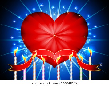 Glossy red heart happy valentines day background