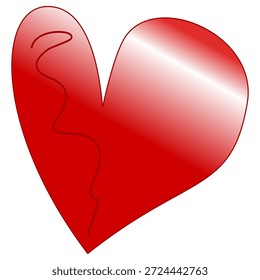 Un corazón rojo brillante con reflejos suaves, que simbolizan la pasión, el afecto profundo y la clásica emoción romántica.