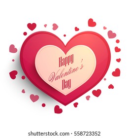 Glossy red Hearts decorated greeting card for Valentine's Day Celebration.