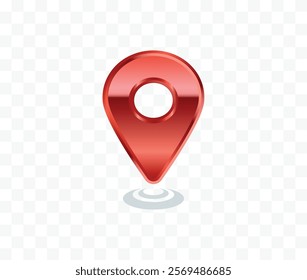 Glossy Red Location Map Icon Logo Symbol Vector Design Clipart Png Transparent Background 