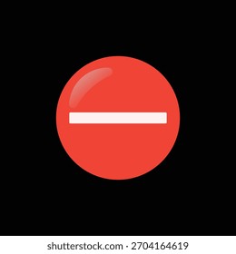 Vermelho Brilhante Ícone de Sinal de Não Entrada