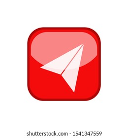 Glossy red private message icon isolated on white background. shining icon design. vector illustration EPS 10