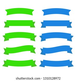 Glossy red ribbon vector. Banner ribbon vector set