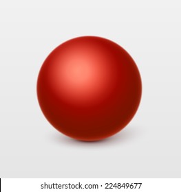 Glossy red sphere.Vector, isolated