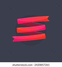 Glossy Red Triple Ribbon Isolated Vector