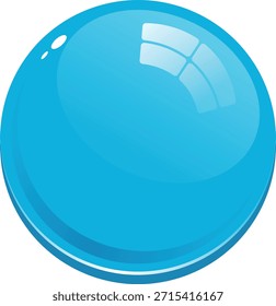 Glossy, reflective blue sphere with bright highlights.