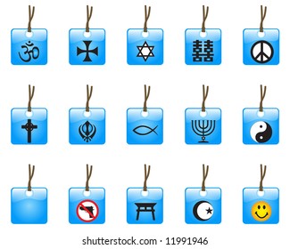 Glossy religious icons - Part1 (vector)