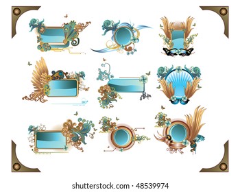 glossy retro banners vector