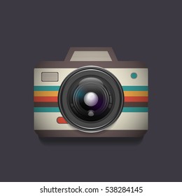 glossy retro camera, old style
